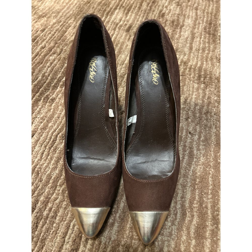 Vintage Mossimo High Heels Size 8.5 Brown With Gold Pointed Toe NWOB NWOT